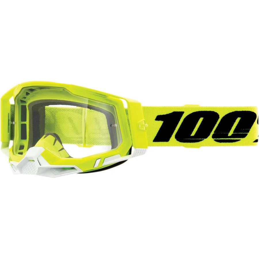 100% Racecraft 2 Goggles - Fluo Yellow - Clear