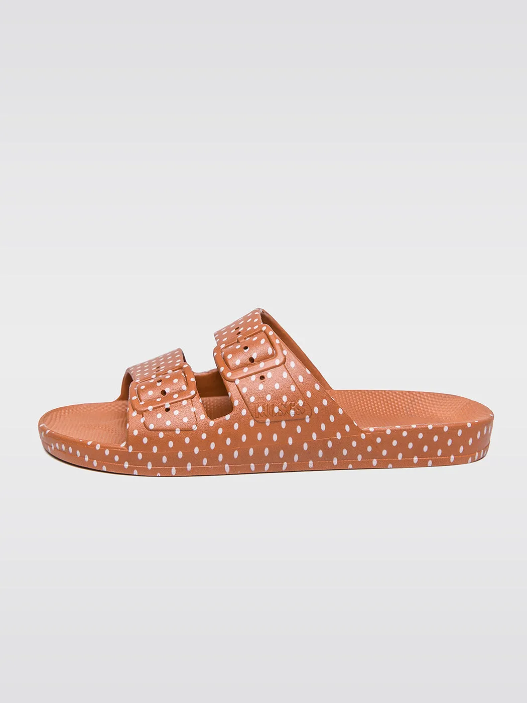 Adult Moses Sandal - Fancy - Stone Dots On Toffee