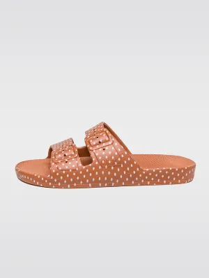 Adult Moses Sandal - Fancy - Stone Dots On Toffee