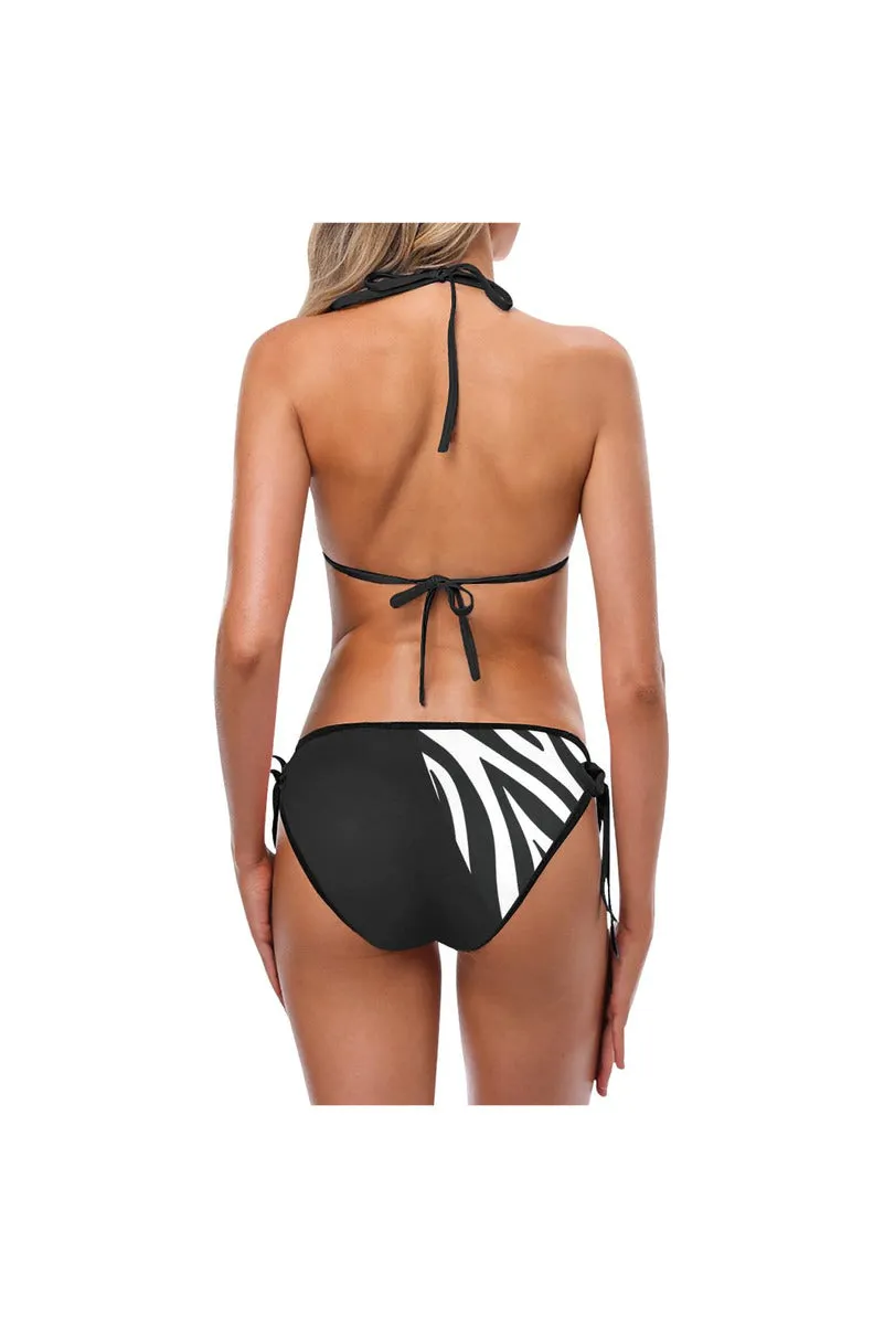 Asymmetrical Zebra Print Custom Bikini Swimsuit (Model S01)