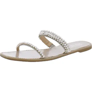 Badgley Mischka Womens Thina Flat Slip On Slide Sandals