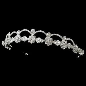 Beautiful Dainty Silver Crystal Swirl wedding tiara