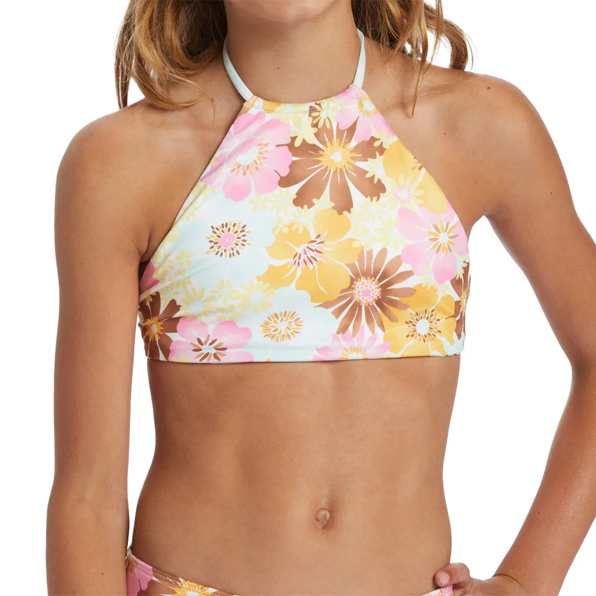 Billabong Youth Flower Power Reversible High Neck Bikini Swimsuit Set