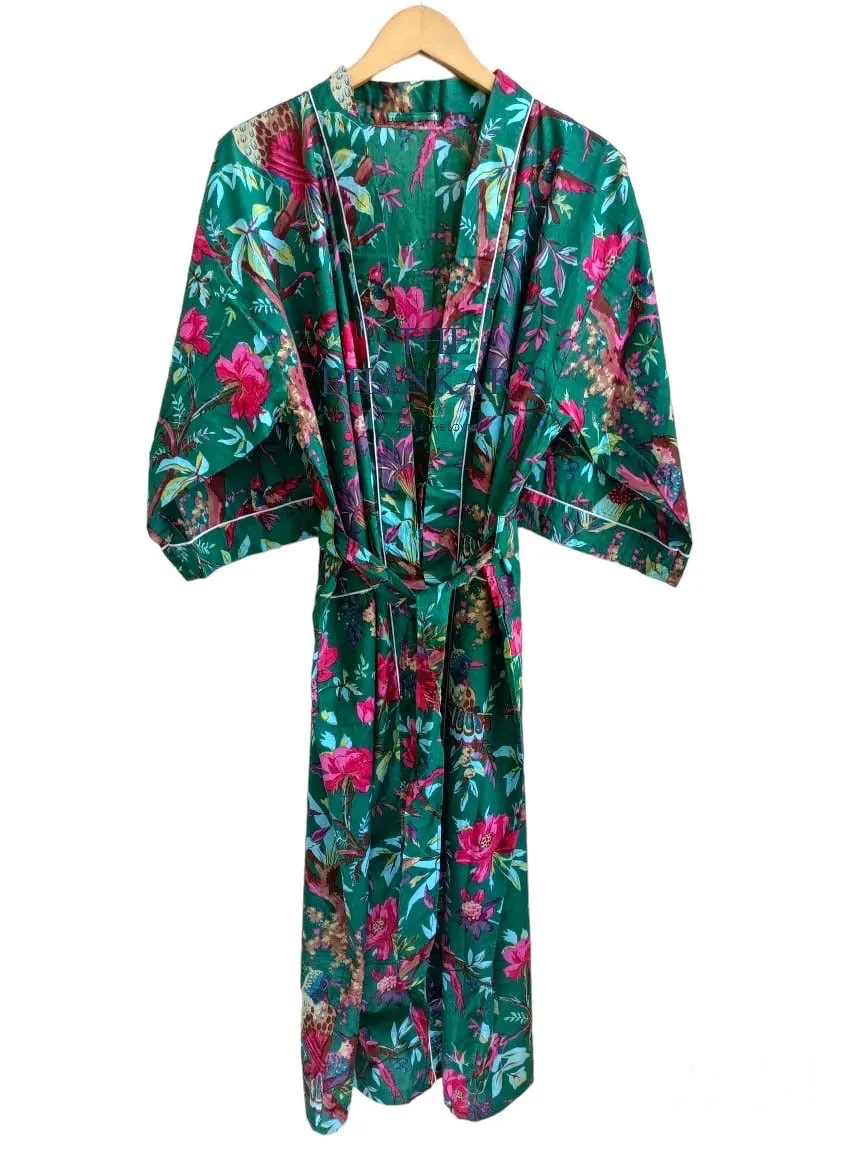 Bird Print - Kimono Robe