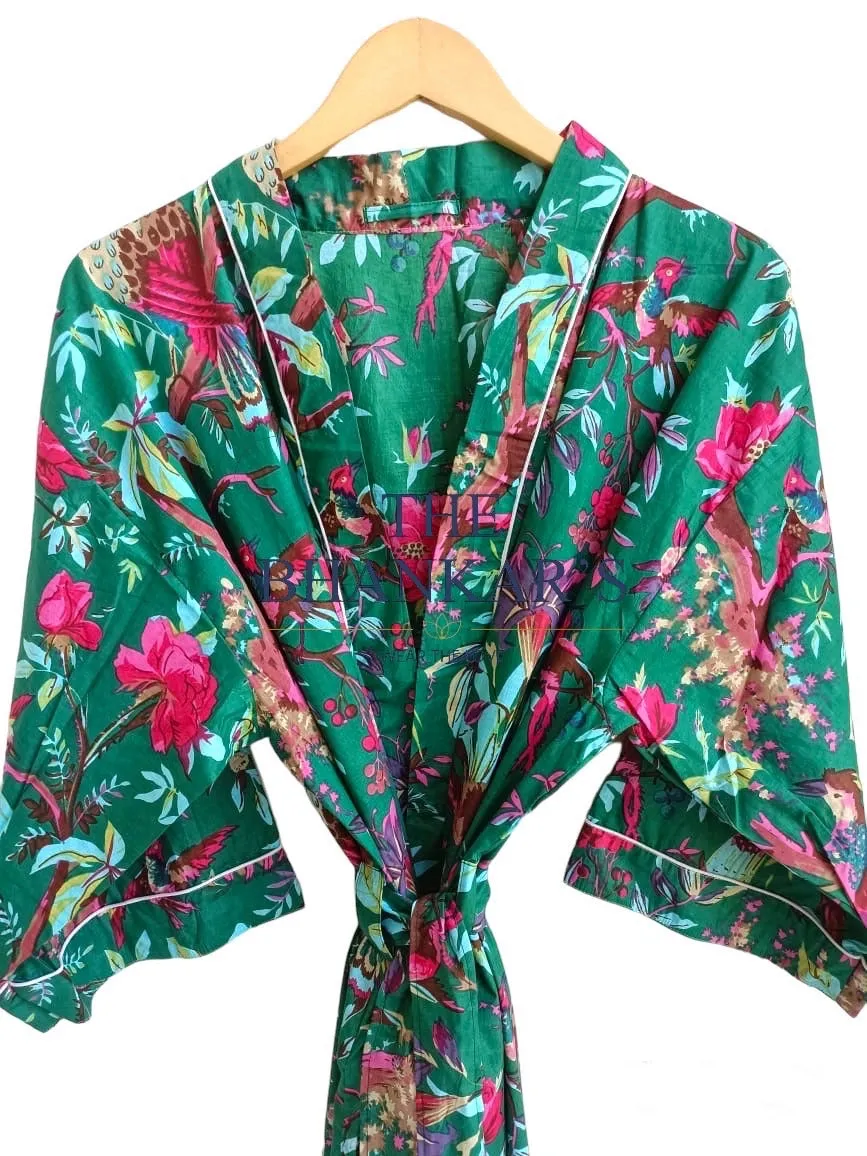 Bird Print - Kimono Robe