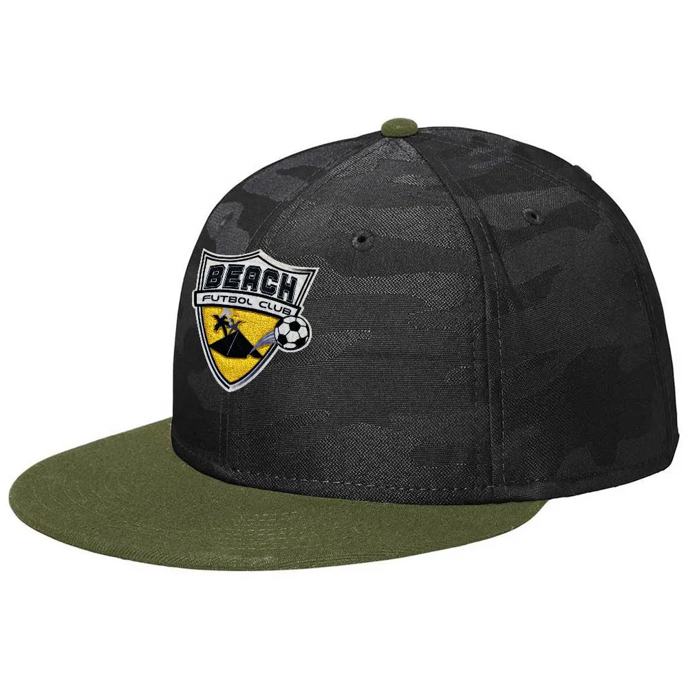 Camo Flat Bill Snapback Cap