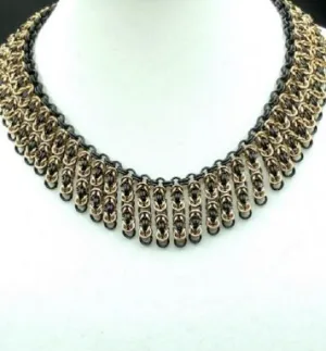 Celebration Collar in Matte Black and Champagne by Fay Rogers