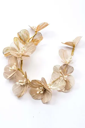 Champagne Pearl Flowers Headband