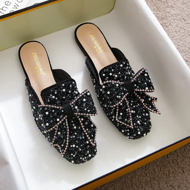 Cilool Wedding Shoes Rhinestone Flat Bling diamonds bridal Flat