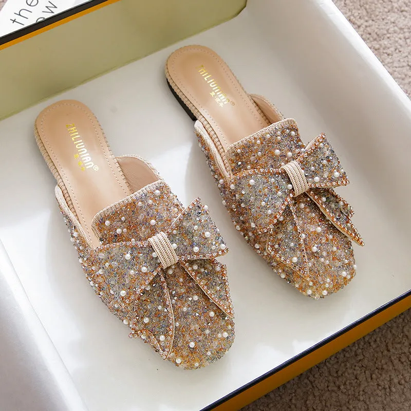 Cilool Wedding Shoes Rhinestone Flat Bling diamonds bridal Flat