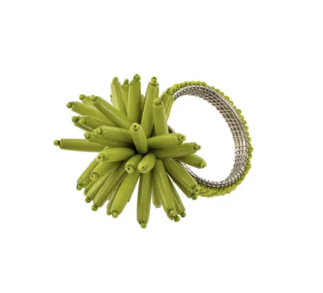 Corsica Beaded Napkin Ring - Green