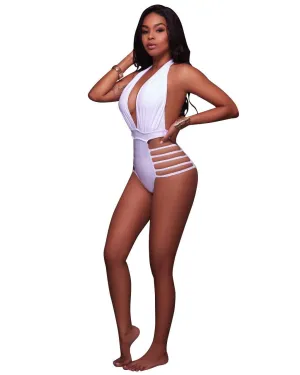 Cutout Sides Backless Triangle One-Piece Swimsuits