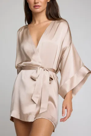 Eclipse Silk Mini Robe in Fizz