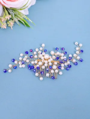 Elegant Pearl Women's Hair Comb, Bridal Wedding Headpiece, Romantic Princess Hair Accessory For Parties And Events