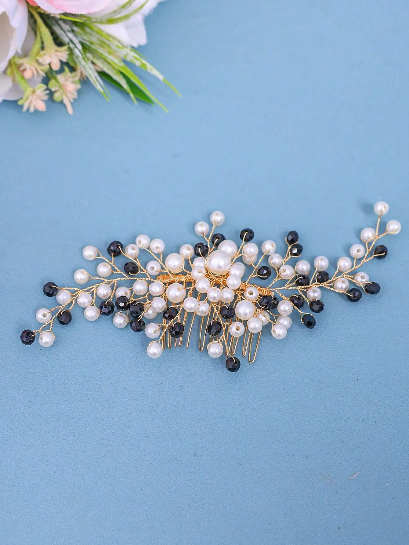 Elegant Pearl Women's Hair Comb, Bridal Wedding Headpiece, Romantic Princess Hair Accessory For Parties And Events