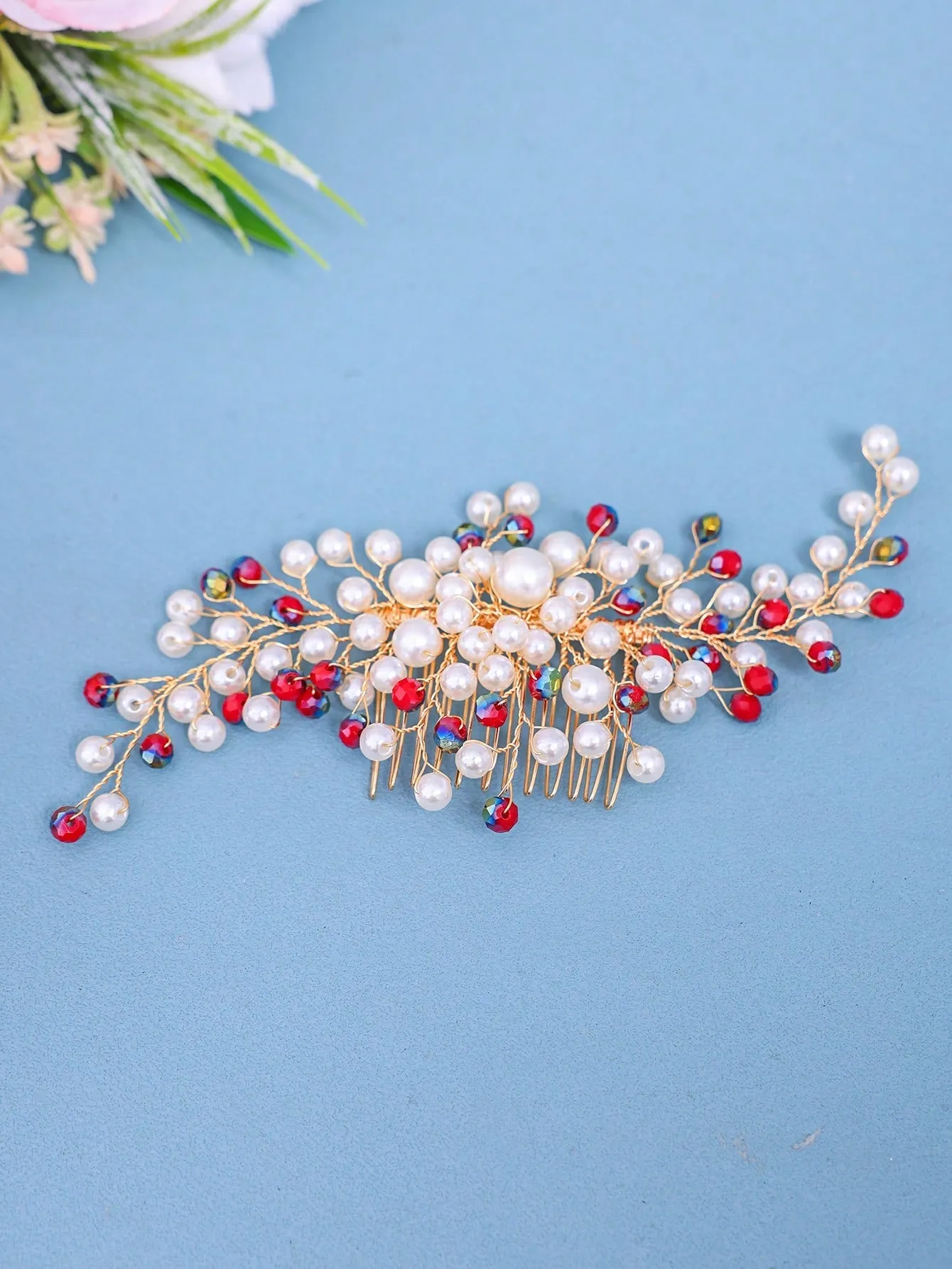 Elegant Pearl Women's Hair Comb, Bridal Wedding Headpiece, Romantic Princess Hair Accessory For Parties And Events