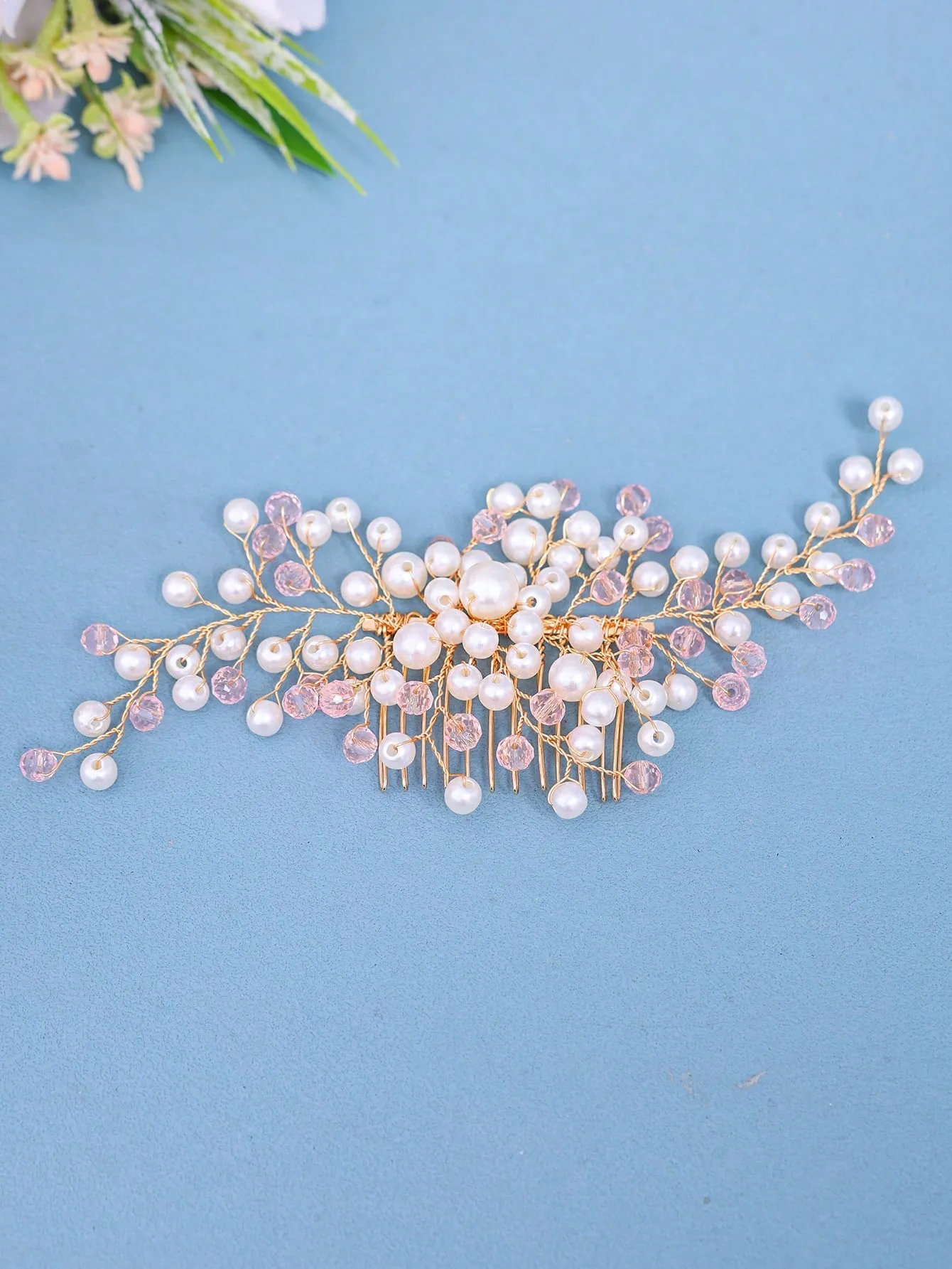 Elegant Pearl Women's Hair Comb, Bridal Wedding Headpiece, Romantic Princess Hair Accessory For Parties And Events