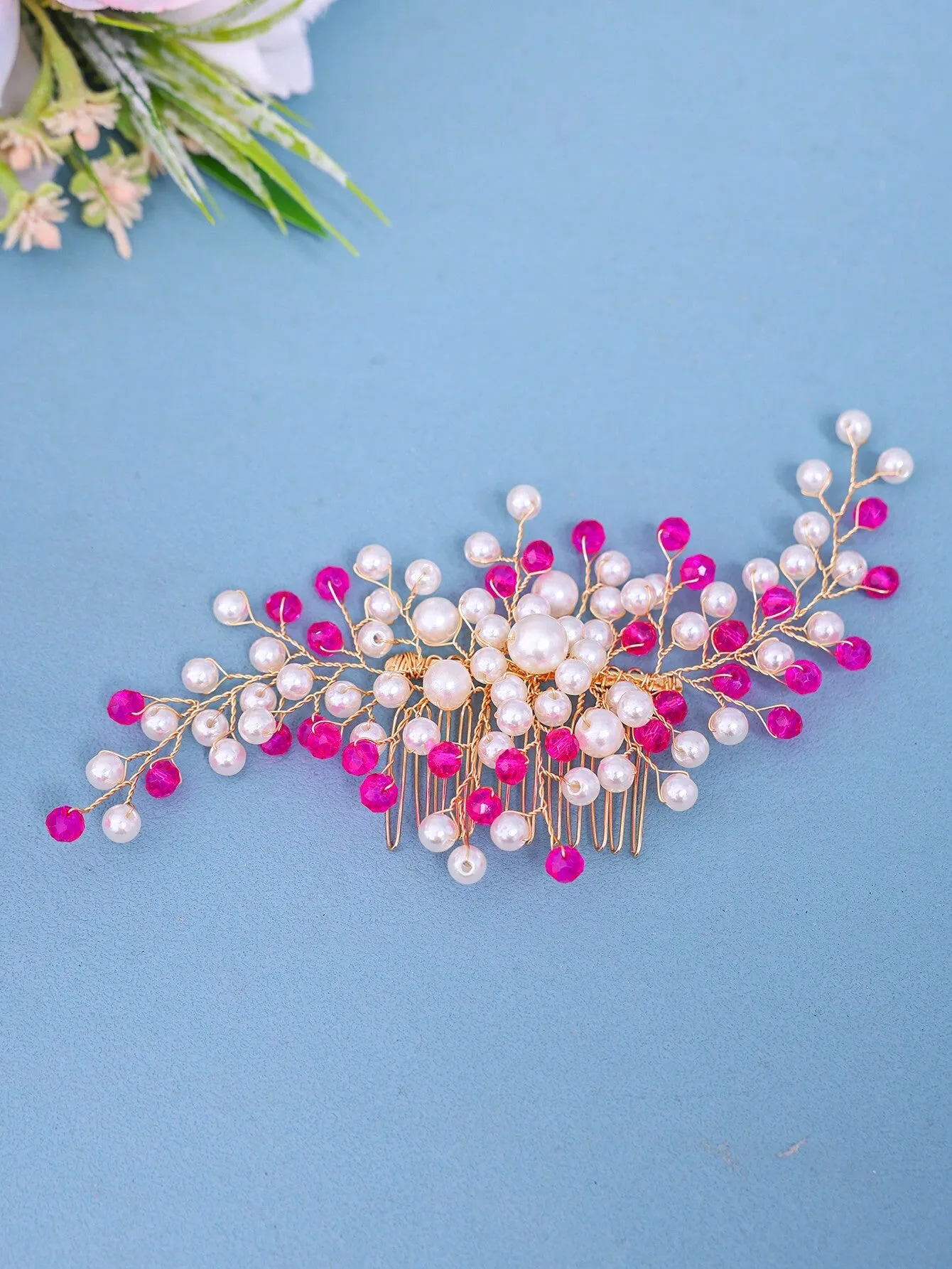 Elegant Pearl Women's Hair Comb, Bridal Wedding Headpiece, Romantic Princess Hair Accessory For Parties And Events