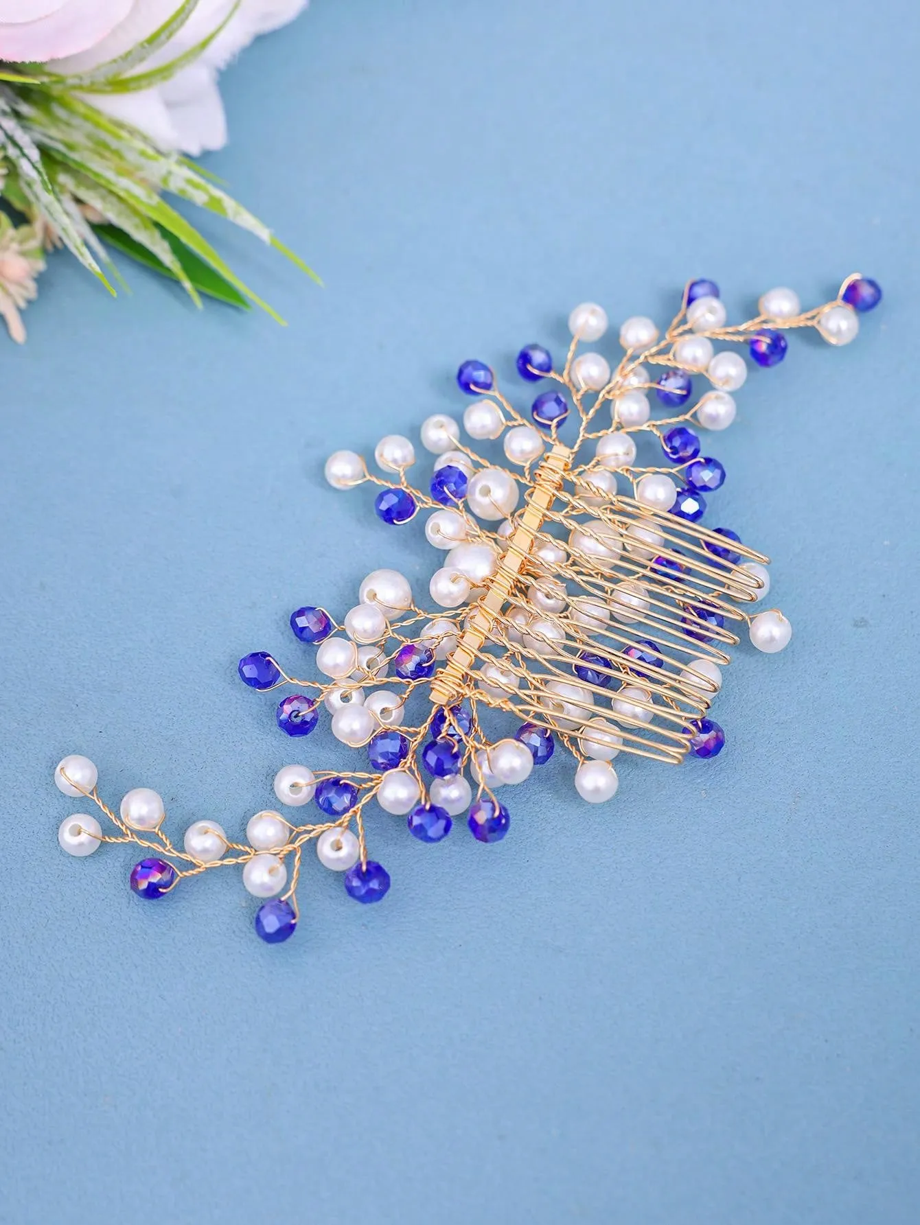 Elegant Pearl Women's Hair Comb, Bridal Wedding Headpiece, Romantic Princess Hair Accessory For Parties And Events