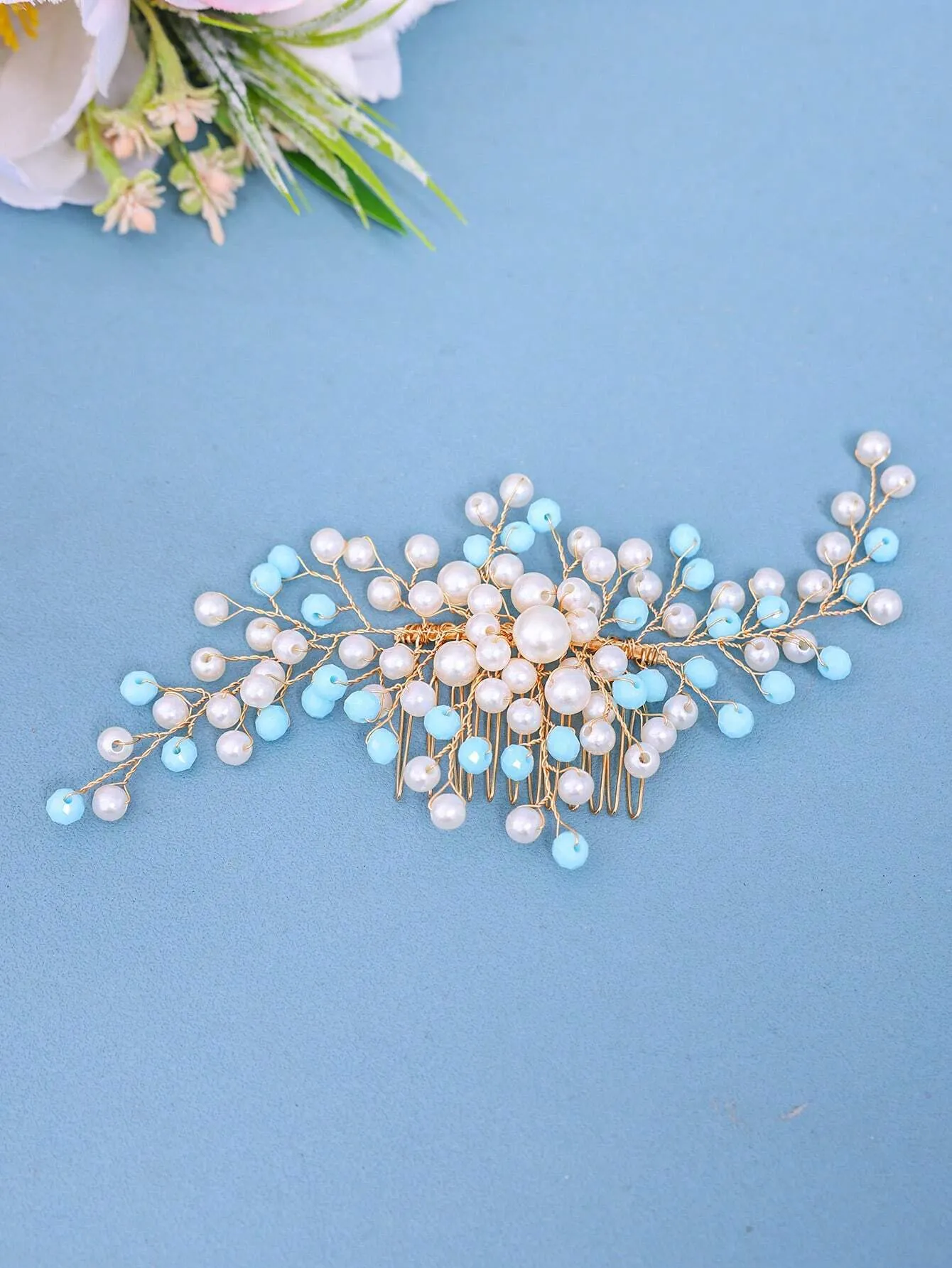 Elegant Pearl Women's Hair Comb, Bridal Wedding Headpiece, Romantic Princess Hair Accessory For Parties And Events