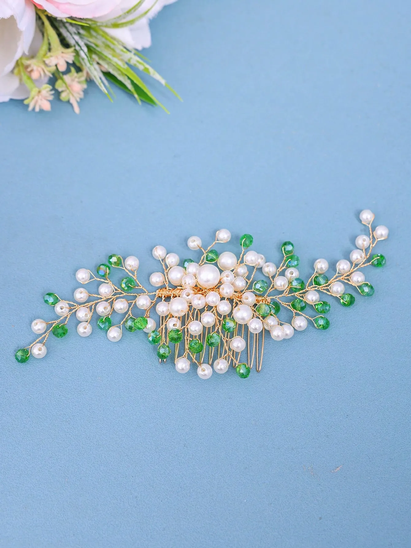 Elegant Pearl Women's Hair Comb, Bridal Wedding Headpiece, Romantic Princess Hair Accessory For Parties And Events