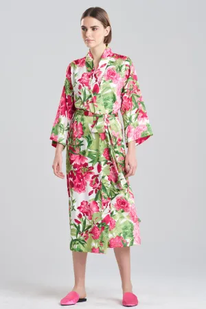 Enchanted Peony Satin Robe