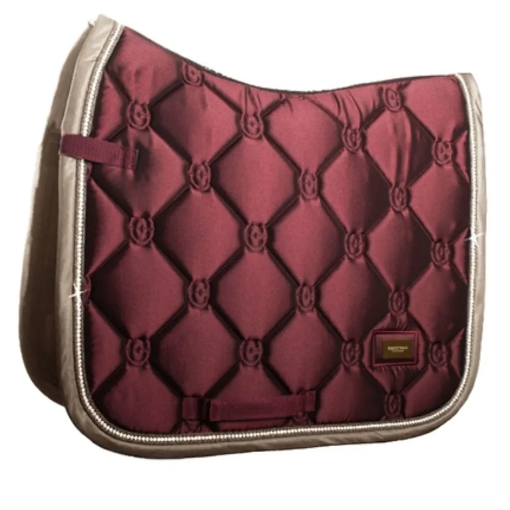 Equestrian Stockholm Dressage Saddle Pad MERLOT CRYSTAL GOLD COB