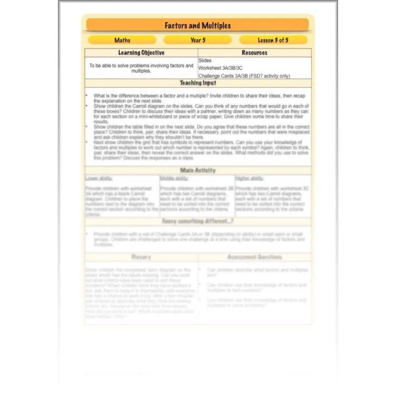 Factors and Multiples