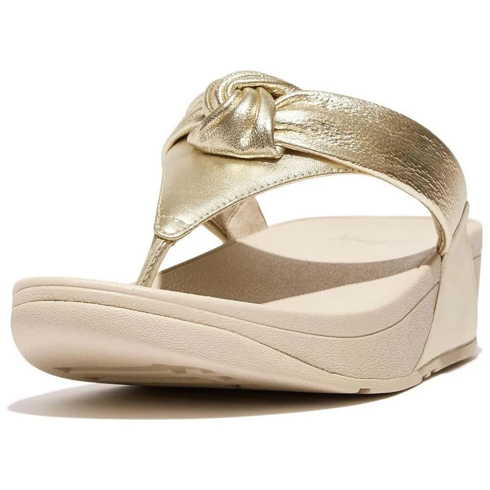 Fitflop Lulu Padded-Knot Toe Post Platino