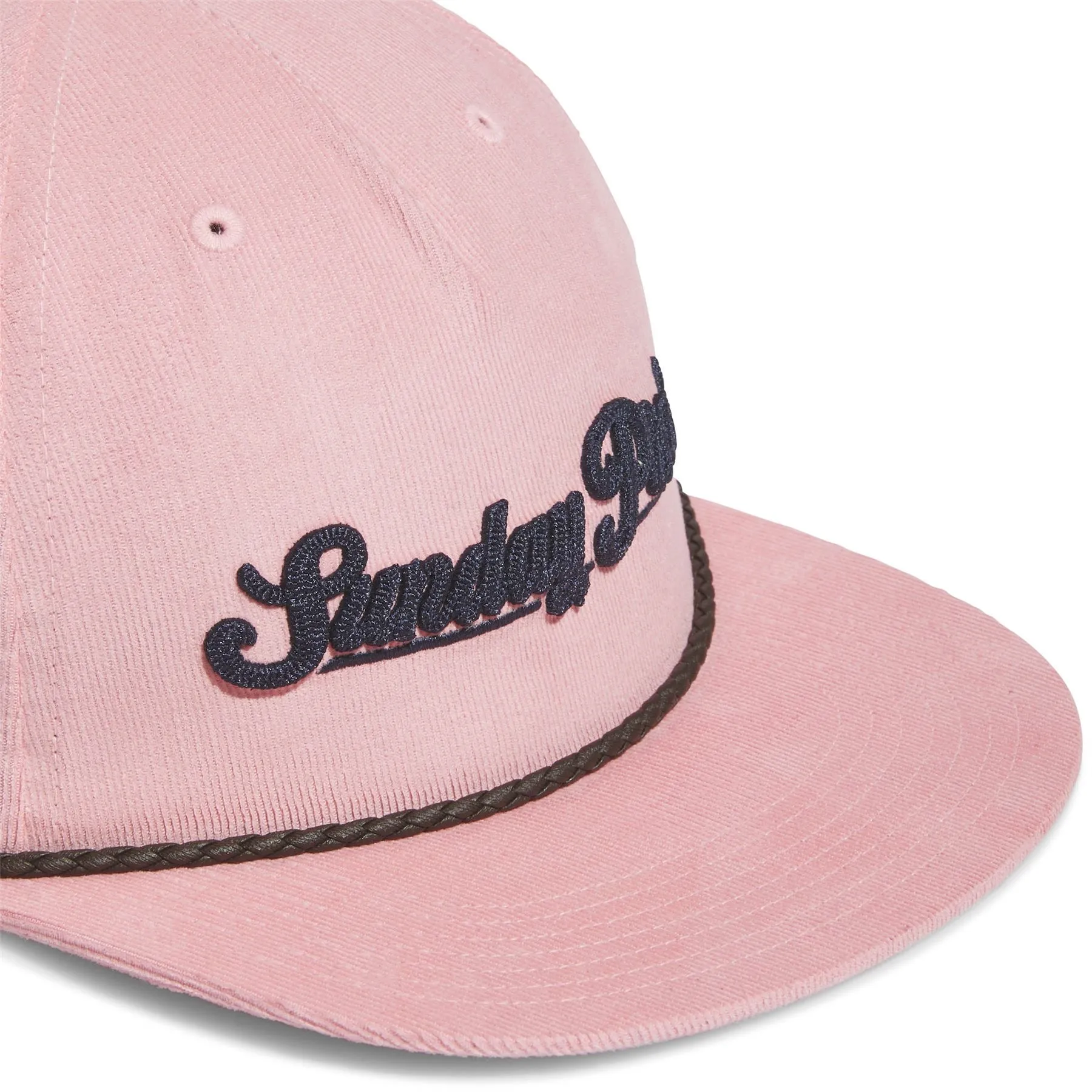 Five-Panel Corduory Leather Cap Semi Pink - AW24