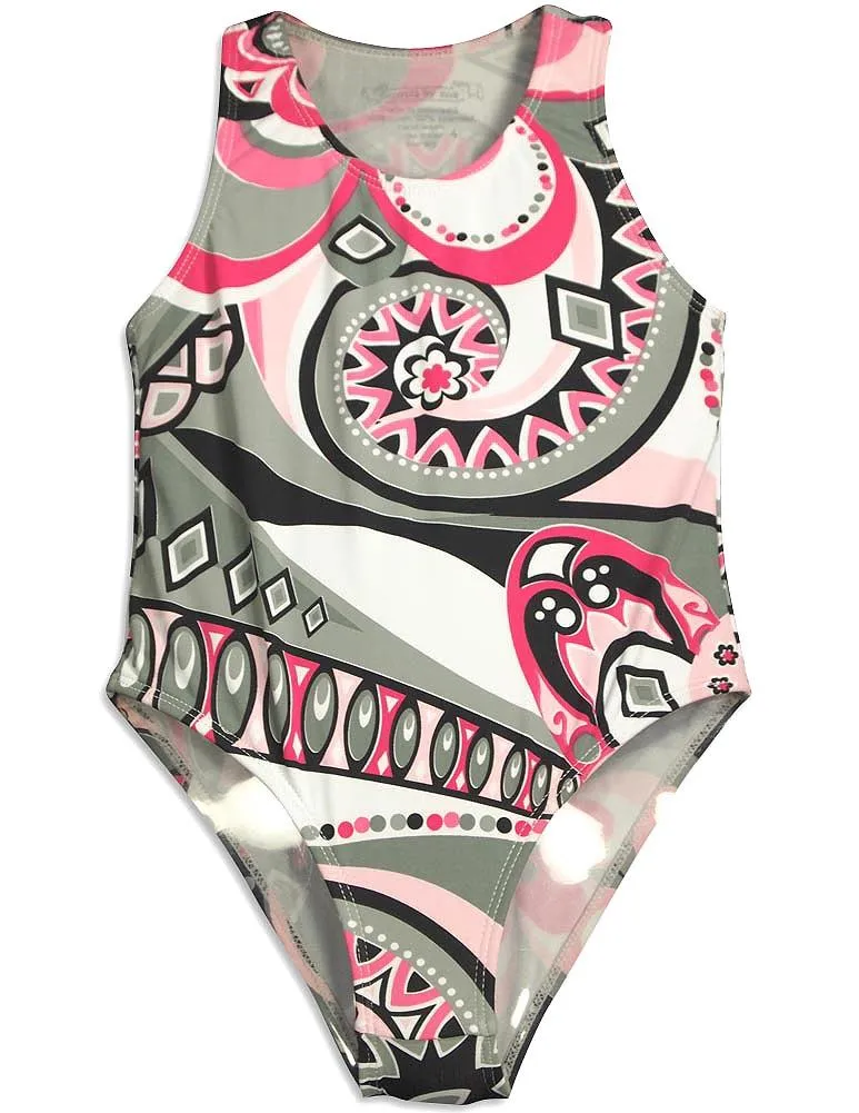 Flowers by Zoe - Girls' 1 Piece Tank Style Swimsuit - Choose from 5 Prints