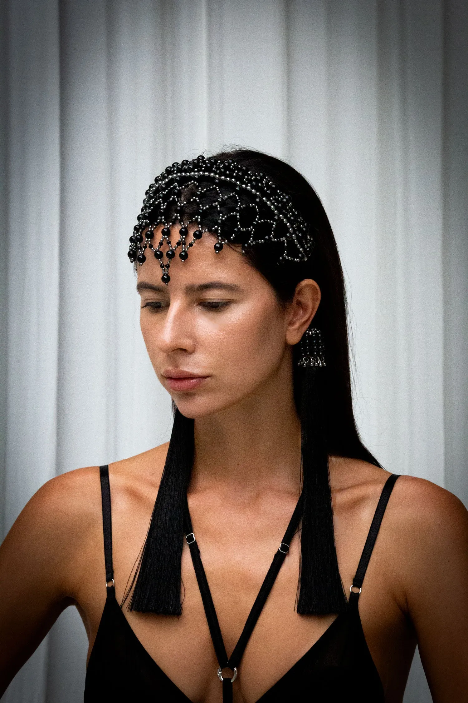 Freja Head Band in Jet Black