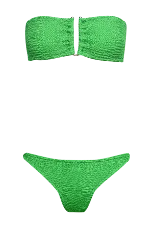 Frida Green Low Rise Bandeau Scrunch Bikini