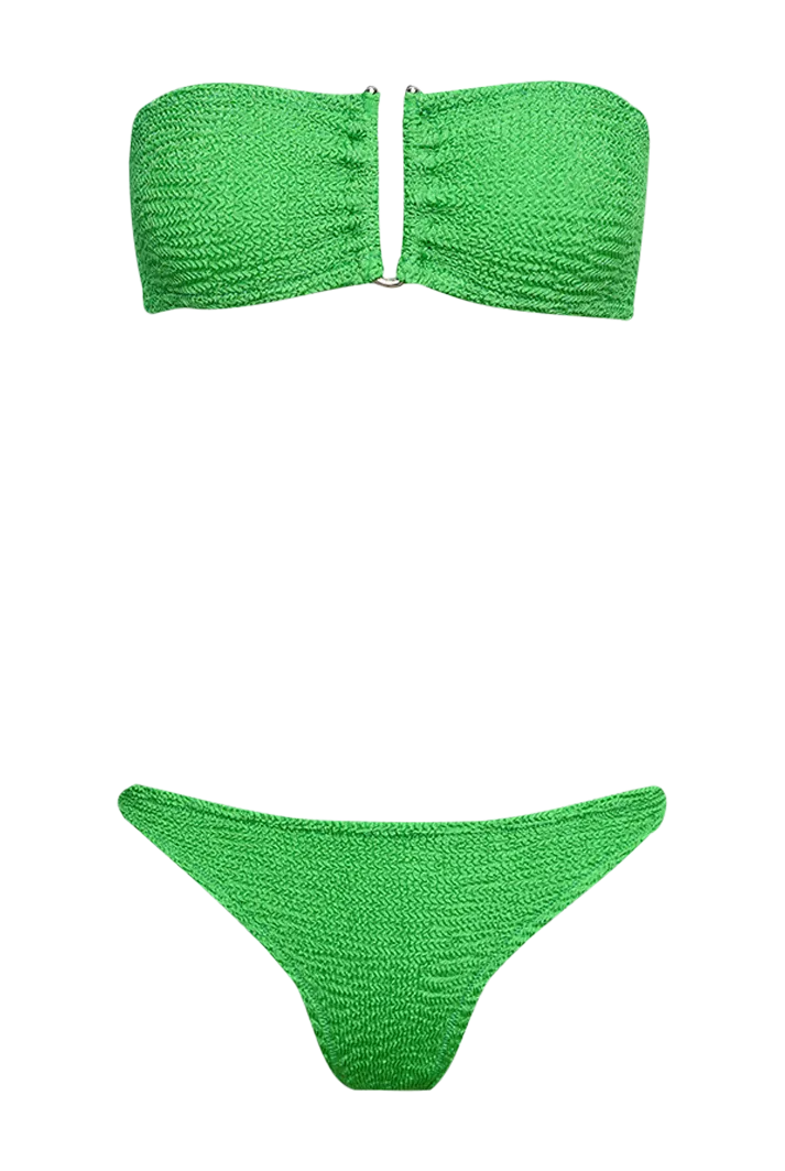 Frida Green Low Rise Bandeau Scrunch Bikini