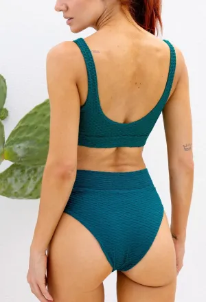 Ginger Bikini Bottom - Emerald Waffle