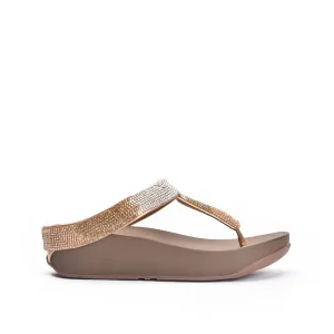 Glamorous Rose Gold Embellished Flip-Flops | 751R-PX