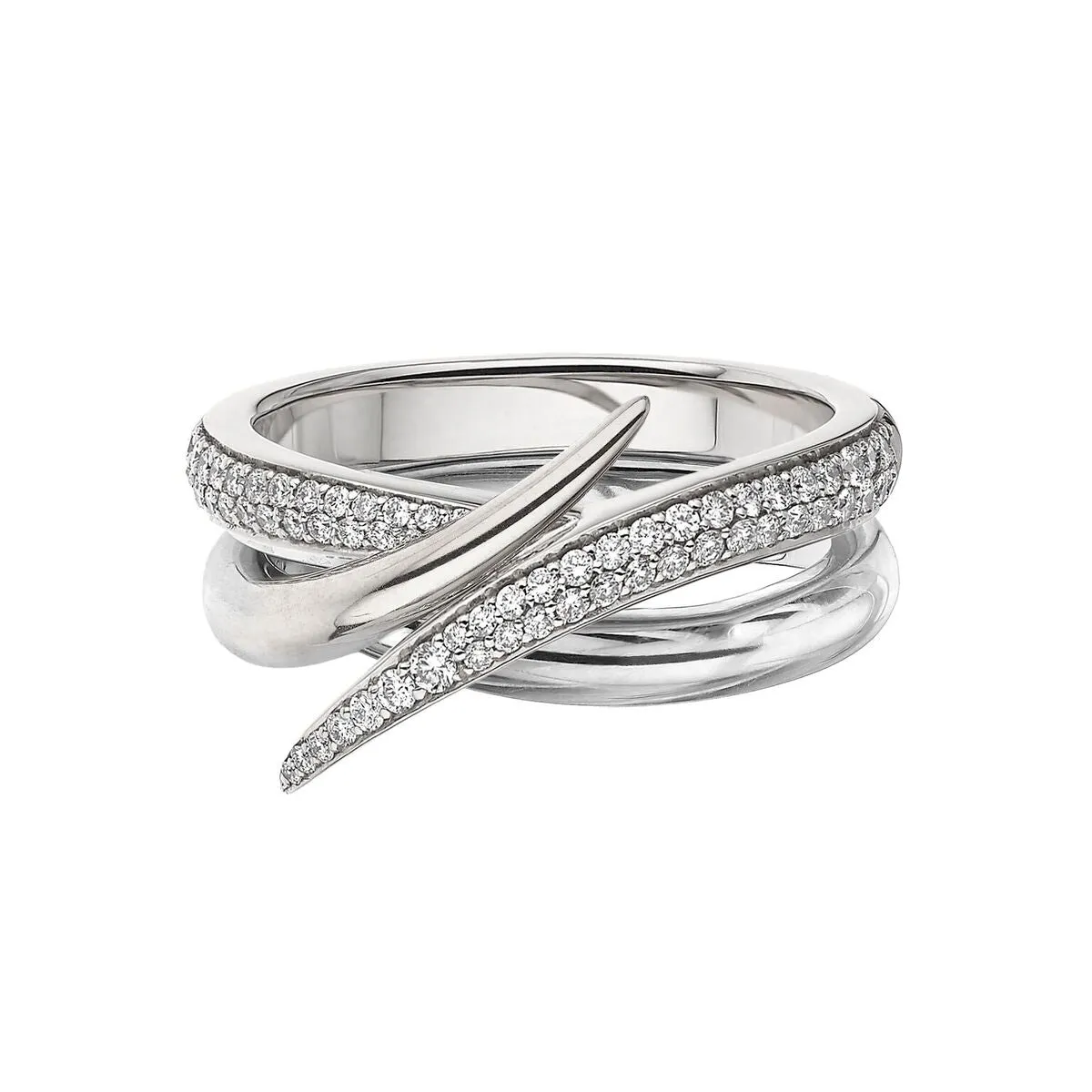 Interlocking Single Ring - 18ct White Gold