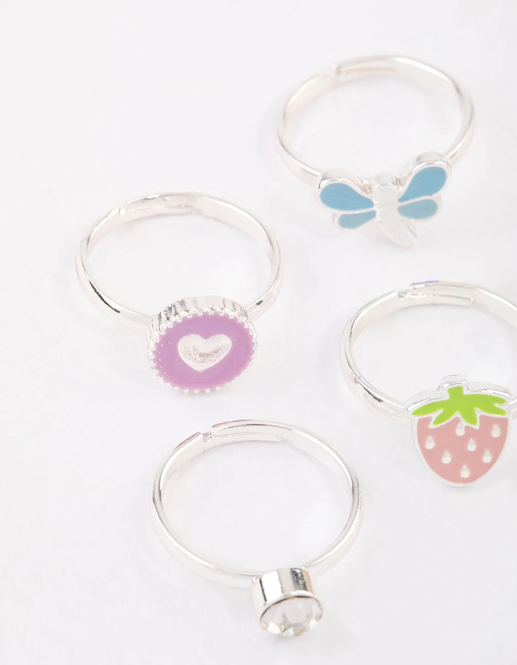 Kids Silver Unicorn Sweet Ring 6-Pack