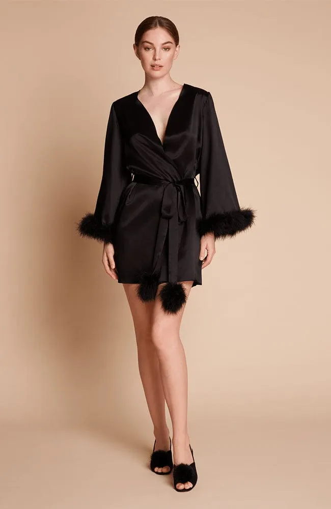 Kitty Feather Trim Robe