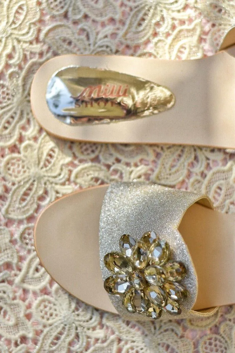 Milli Shoes - Fancy Slides - Golden - 1553