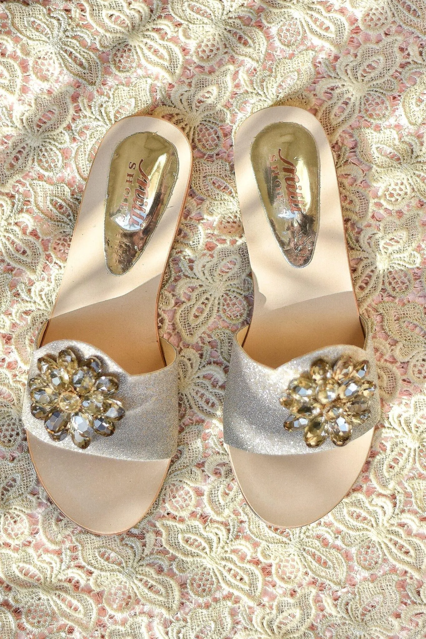 Milli Shoes - Fancy Slides - Golden - 1553