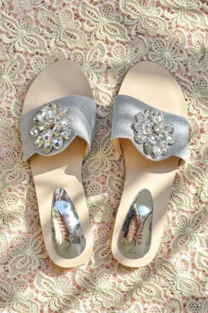 Milli Shoes - Fancy Slides - Silver - 1553