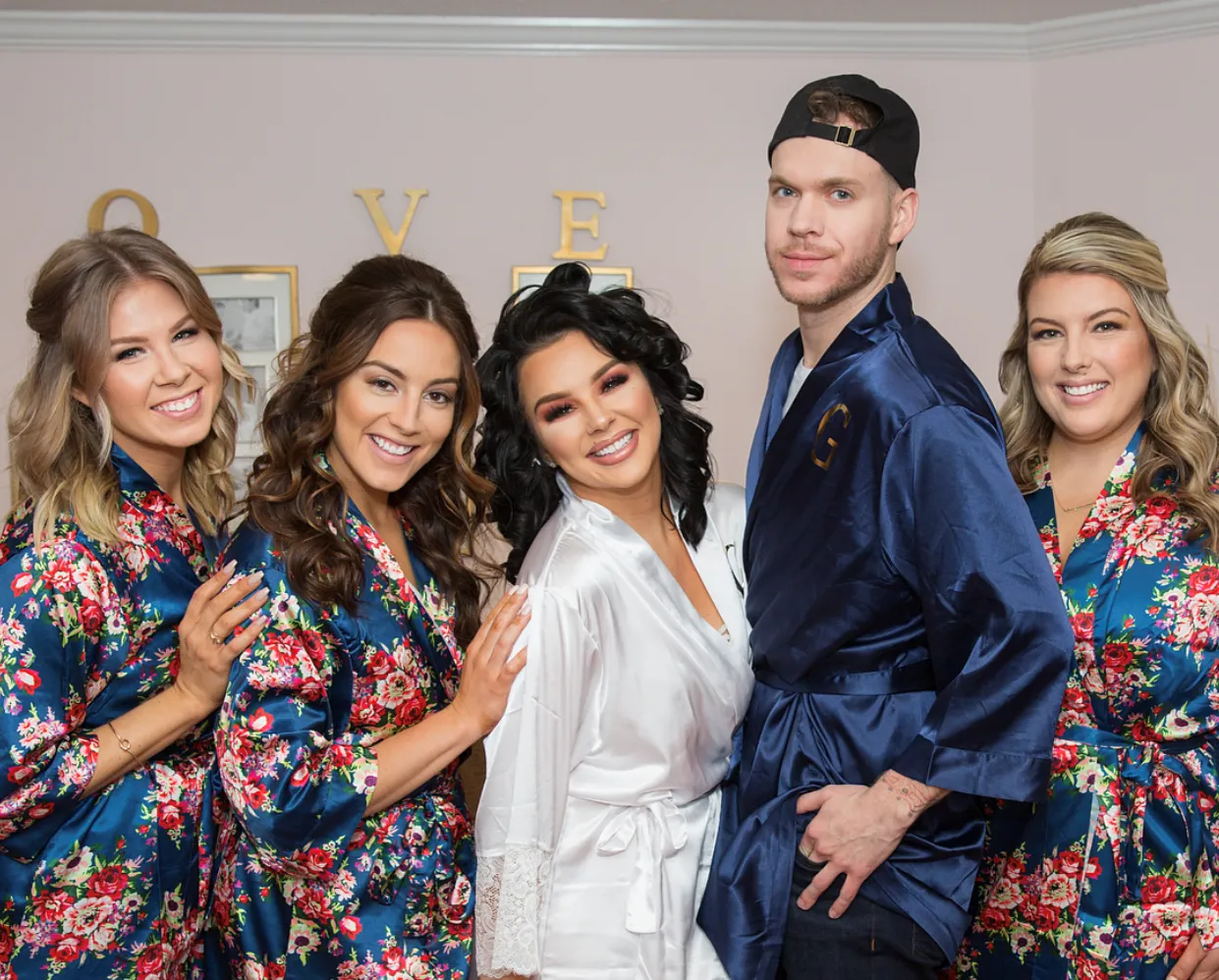 Navy Satin Bridesmaid Robe