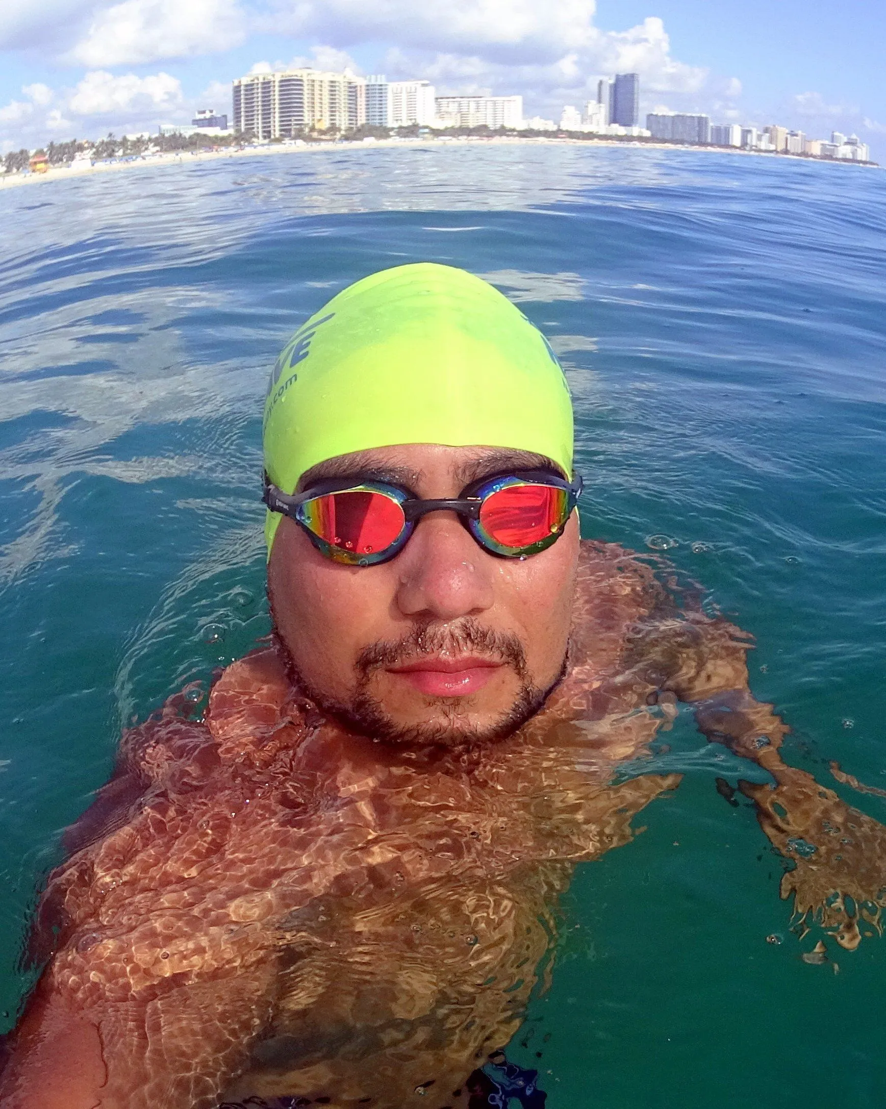 New Wave Swim Goggles - Fusion 2.0 (Bonfire = Revo Lens in Black Frames)