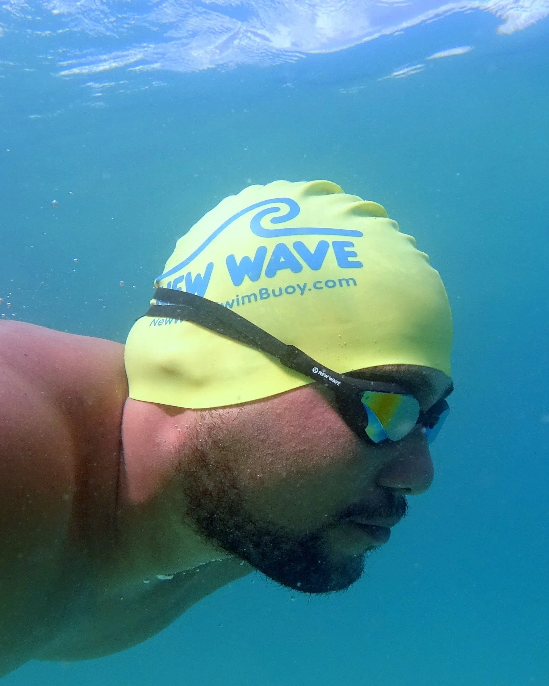 New Wave Swim Goggles - Fusion 2.0 (Bonfire = Revo Lens in Black Frames)