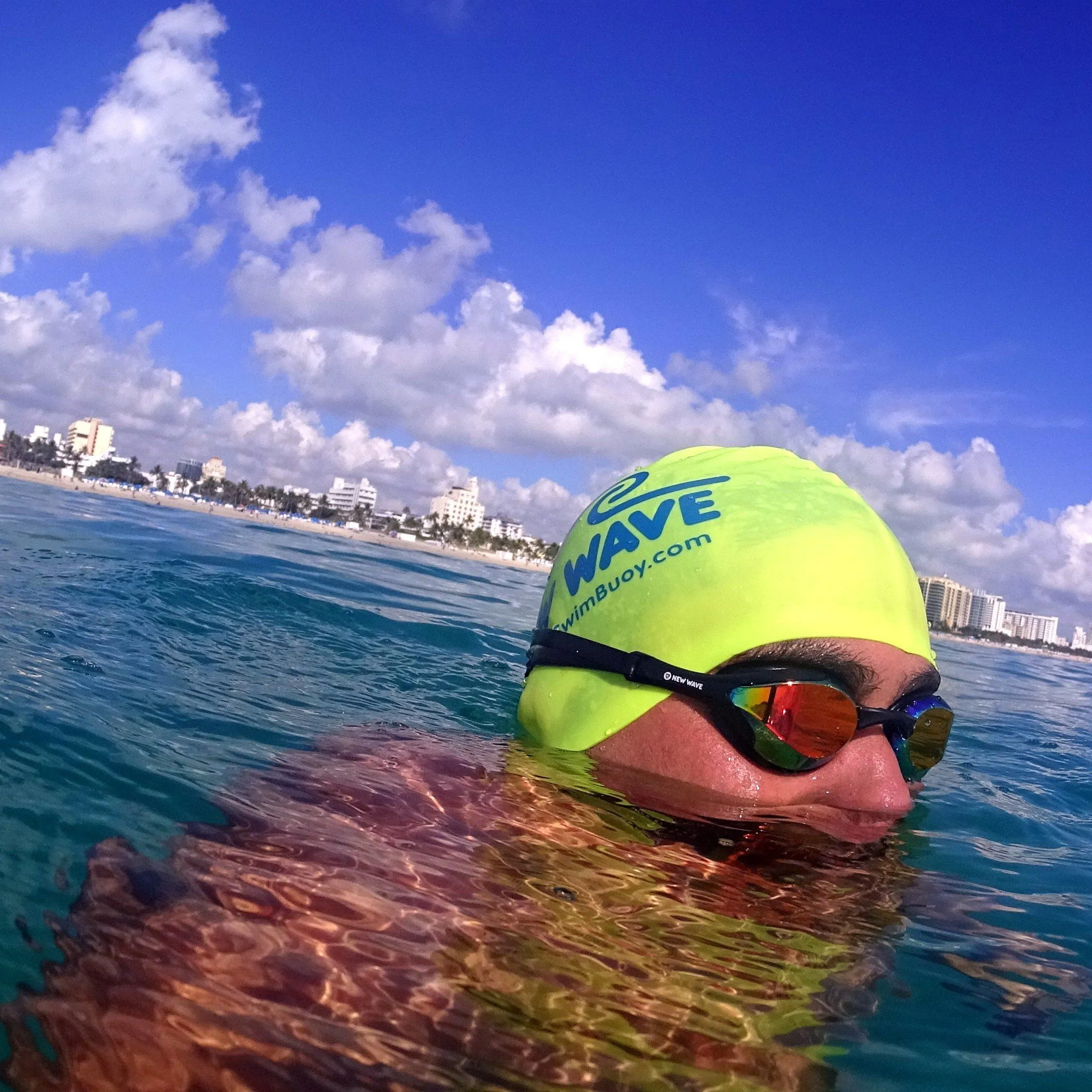 New Wave Swim Goggles - Fusion 2.0 (Bonfire = Revo Lens in Black Frames)