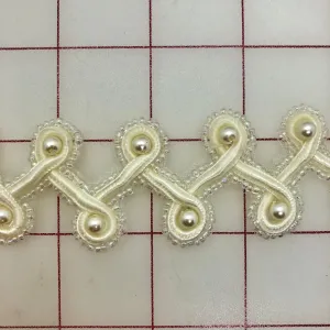 Non-Metallic Trim - 1-inch Elegant Ivory Close-Out Only 4-Yards Left!