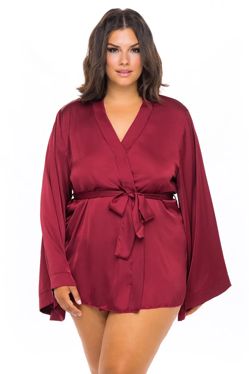 Oh La LaCheri Plus Size Mirielle Wide Sleeves Short Robe