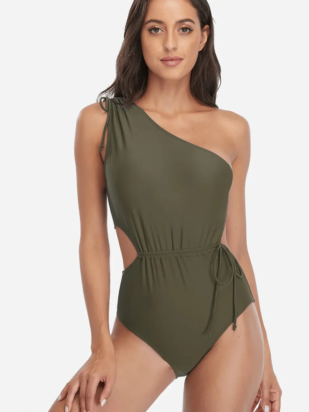 One-Shoulder Cutout Swimwear - Stylish Monokini - SF2261