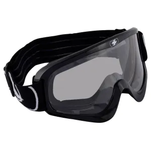 Oxford Fury Adult Motocross Goggles Gloss Black - Clear Lens